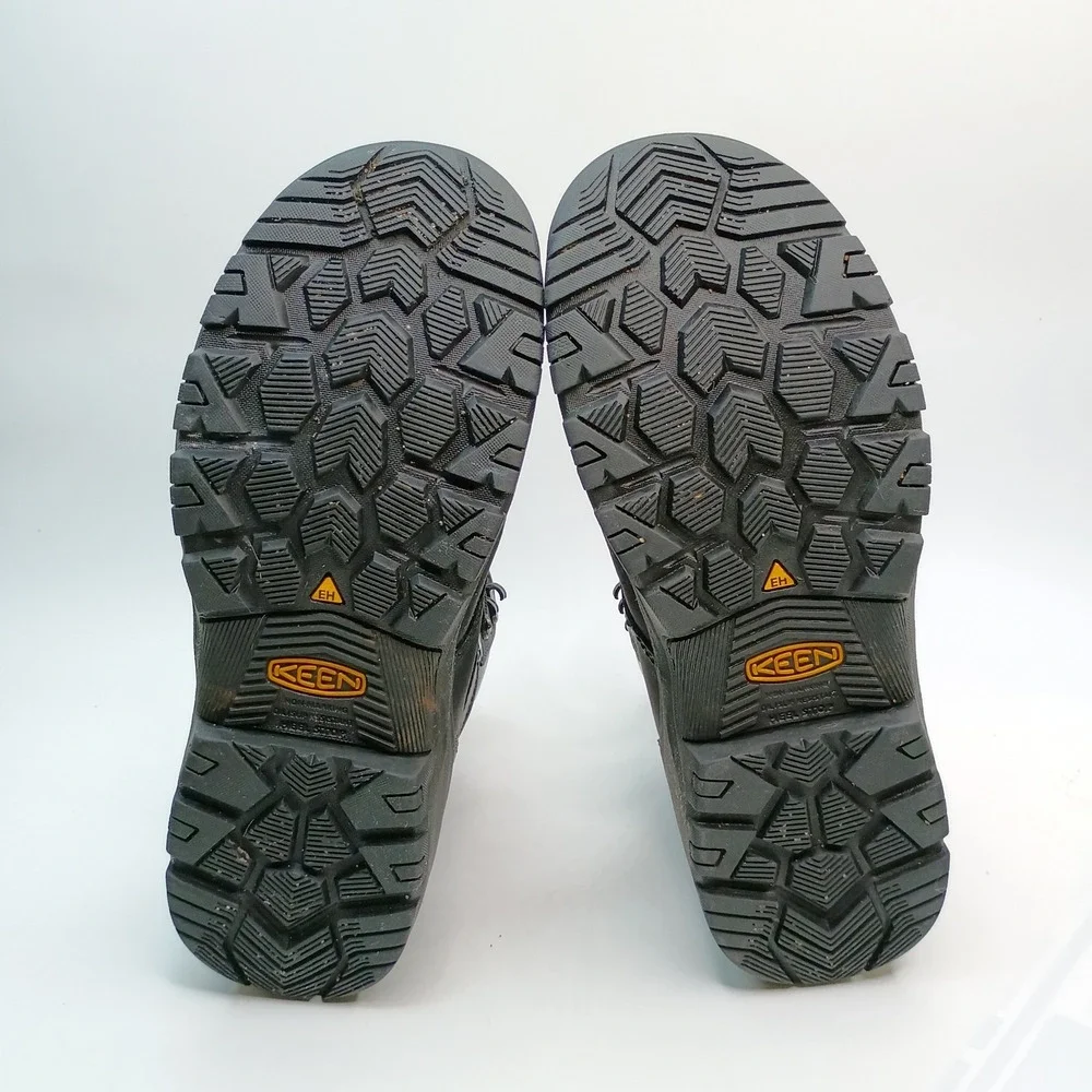 Keen Utility Lansing Mid Work Boot Men Size 10.5 EE Black Leather Waterproof